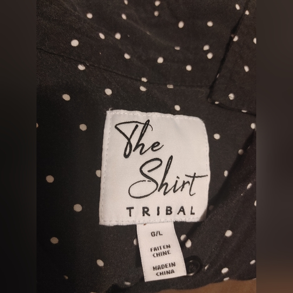The Shirt by Tribal Black Polka Dot Blouse